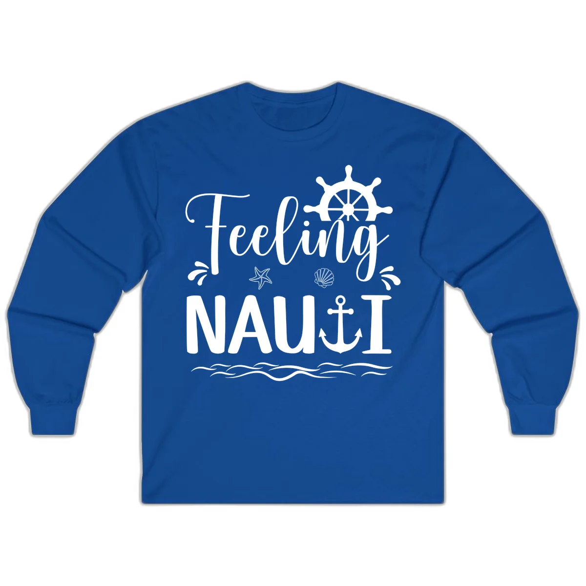 Feeling Nauti Long Sleeve Cruise Shirt for Travel in Royal