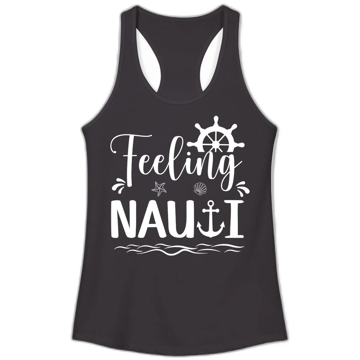 Feeling Nauti Ladies Cruise Tank Top for Women in Black
