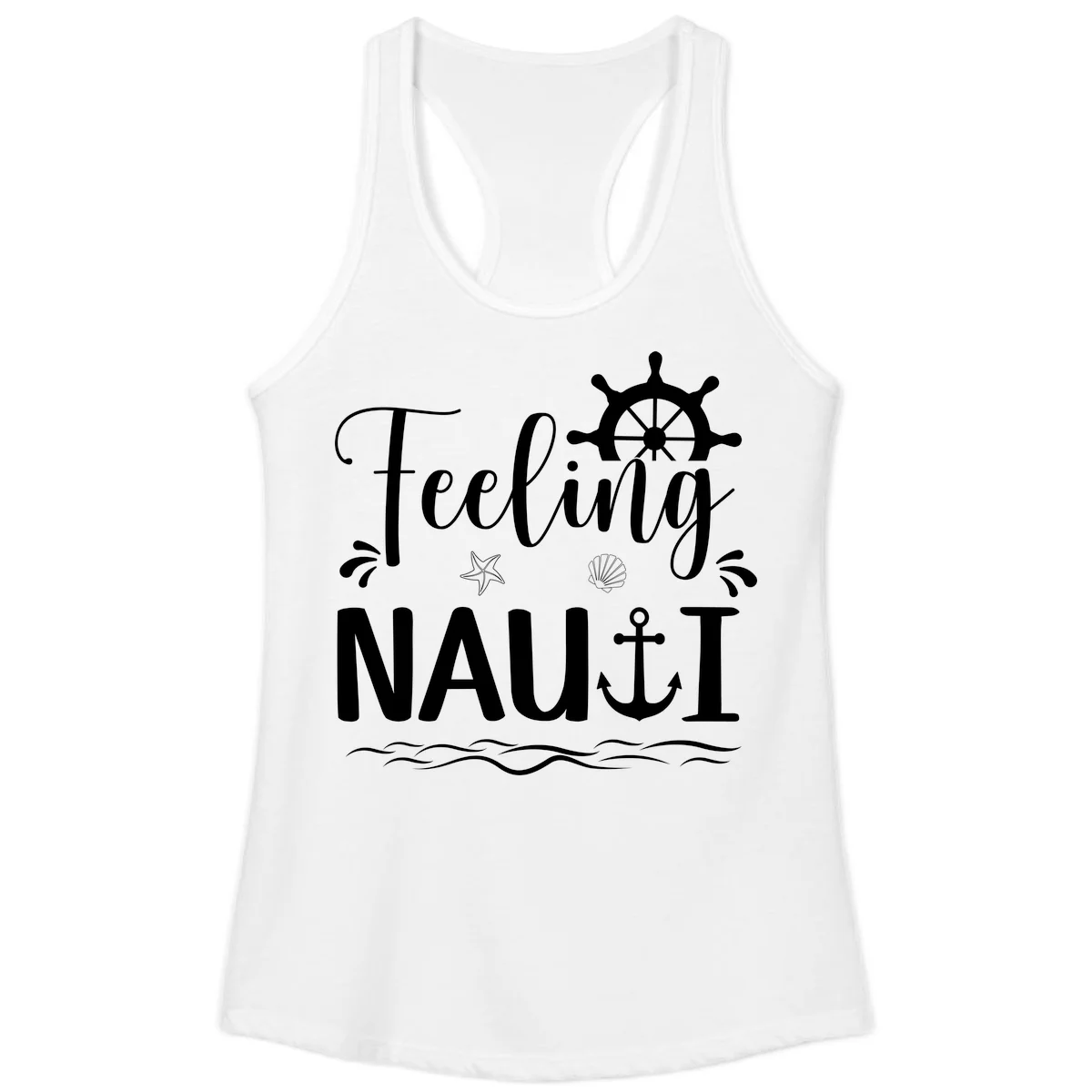 Feeling Nauti Ladies Cruise Tank Top for Women in White