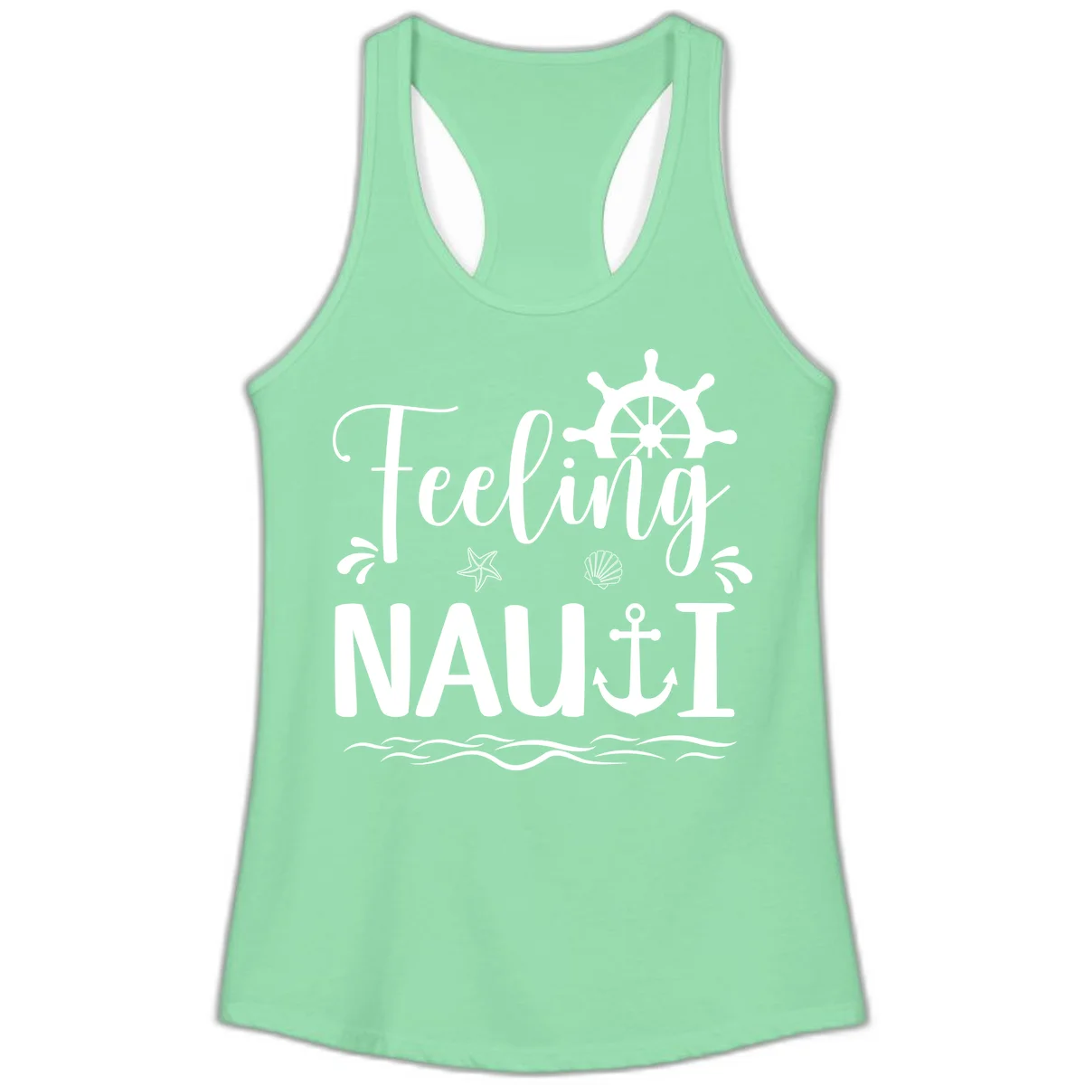 Feeling Nauti Ladies Cruise Tank Top for Women in Solid Mint