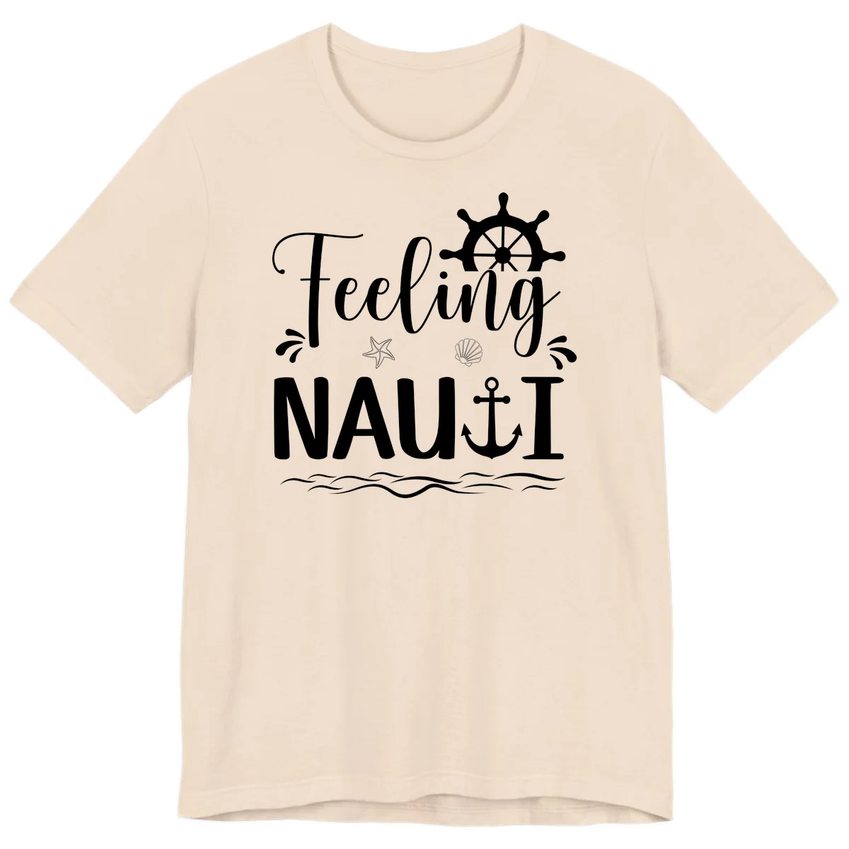 Feeling Nauti Premium Cruise T-Shirt for Vacation Fun in Soft Cream