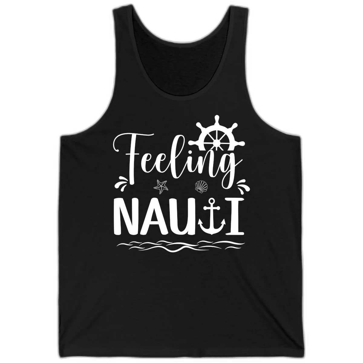 Feeling Nauti Funny Cruise Vacation Tank Top in Black