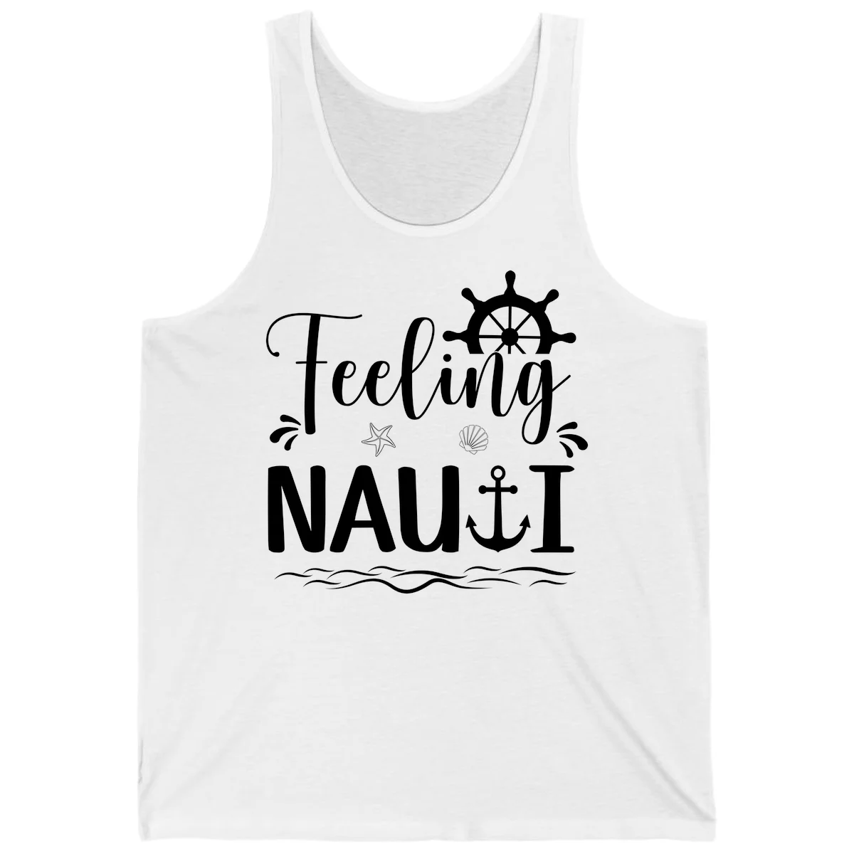 Feeling Nauti Funny Cruise Vacation Tank Top in White