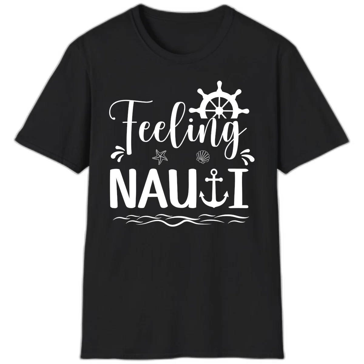 Feeling Nauti Funny Cruise Vacation T-Shirt for Your Trip in Black