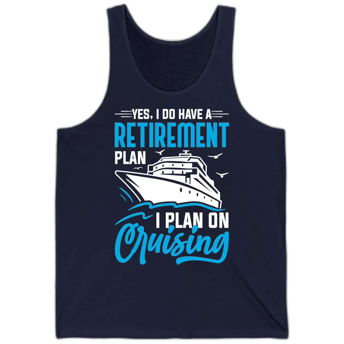 Retirement Plan Cruise Ship Tank in Navy