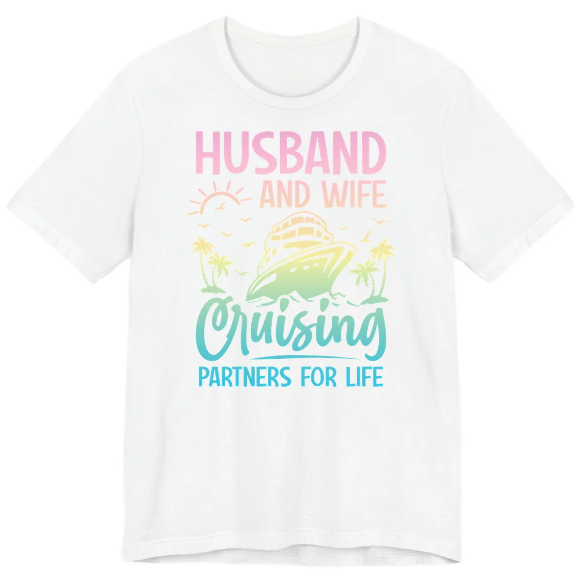 Husband And Wife Cruising Partners For Life Premium T-Shirt in White