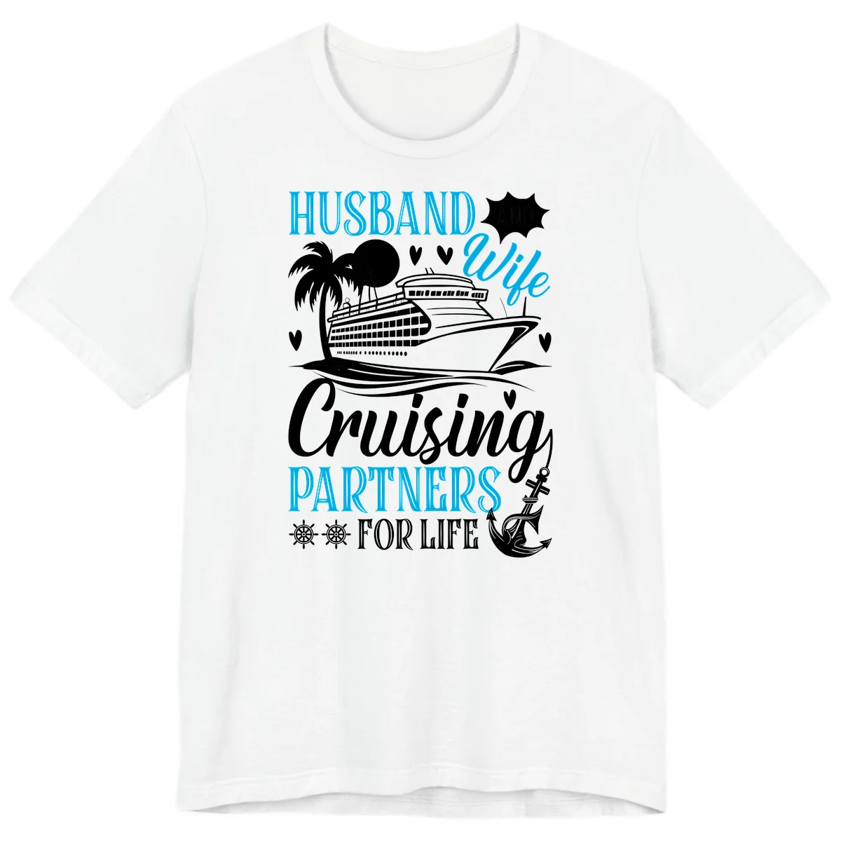 Husband and Wife Cruising Partners For Life Premium T-Shirt in White
