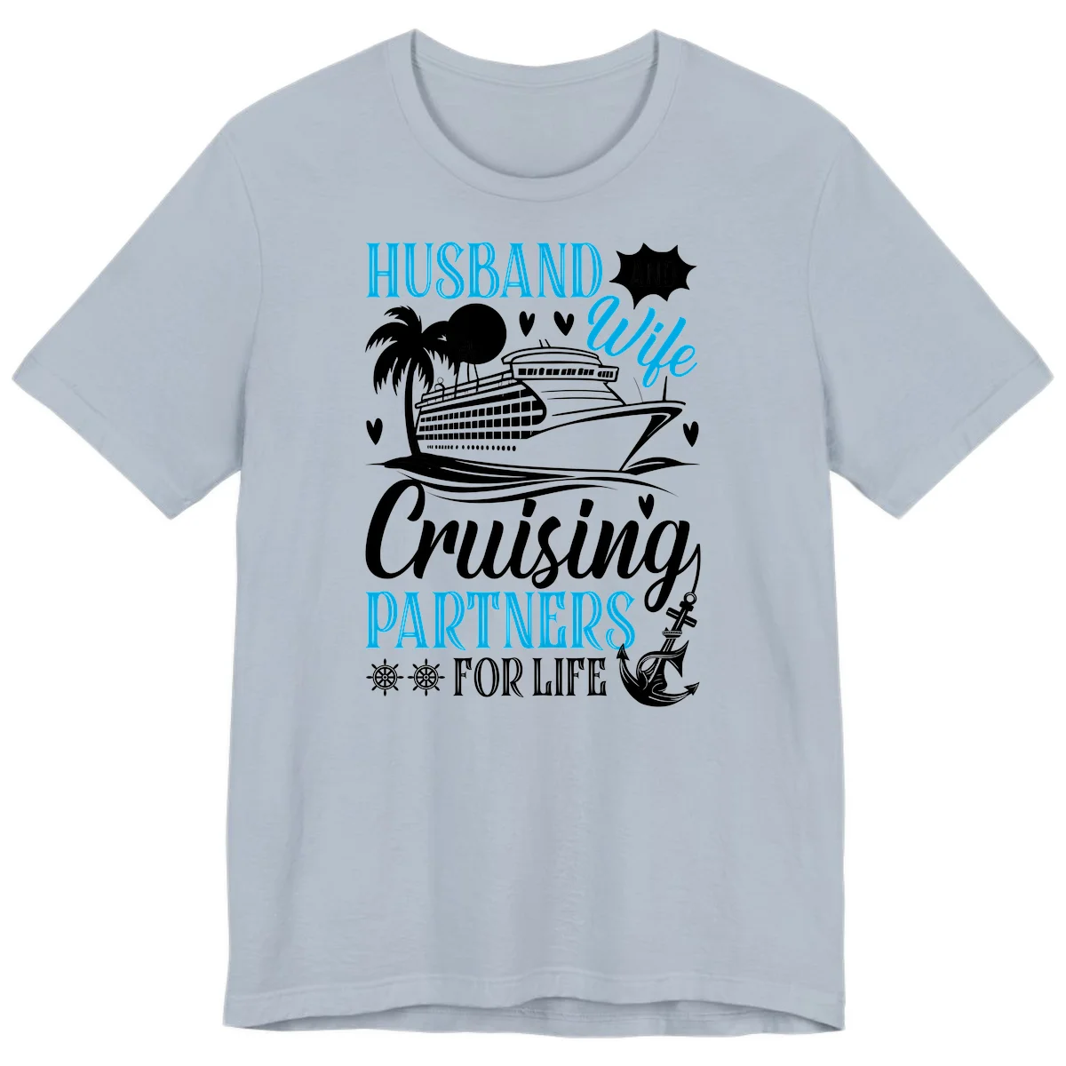 Husband and Wife Cruising Partners For Life Premium T-Shirt in Light Blue