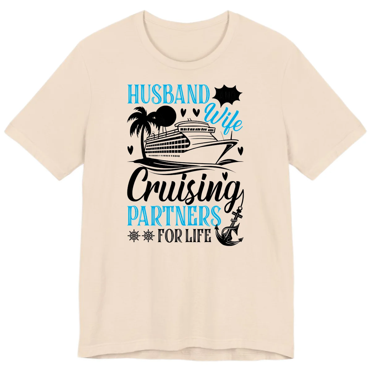 Husband and Wife Cruising Partners For Life Premium T-Shirt in Soft Cream