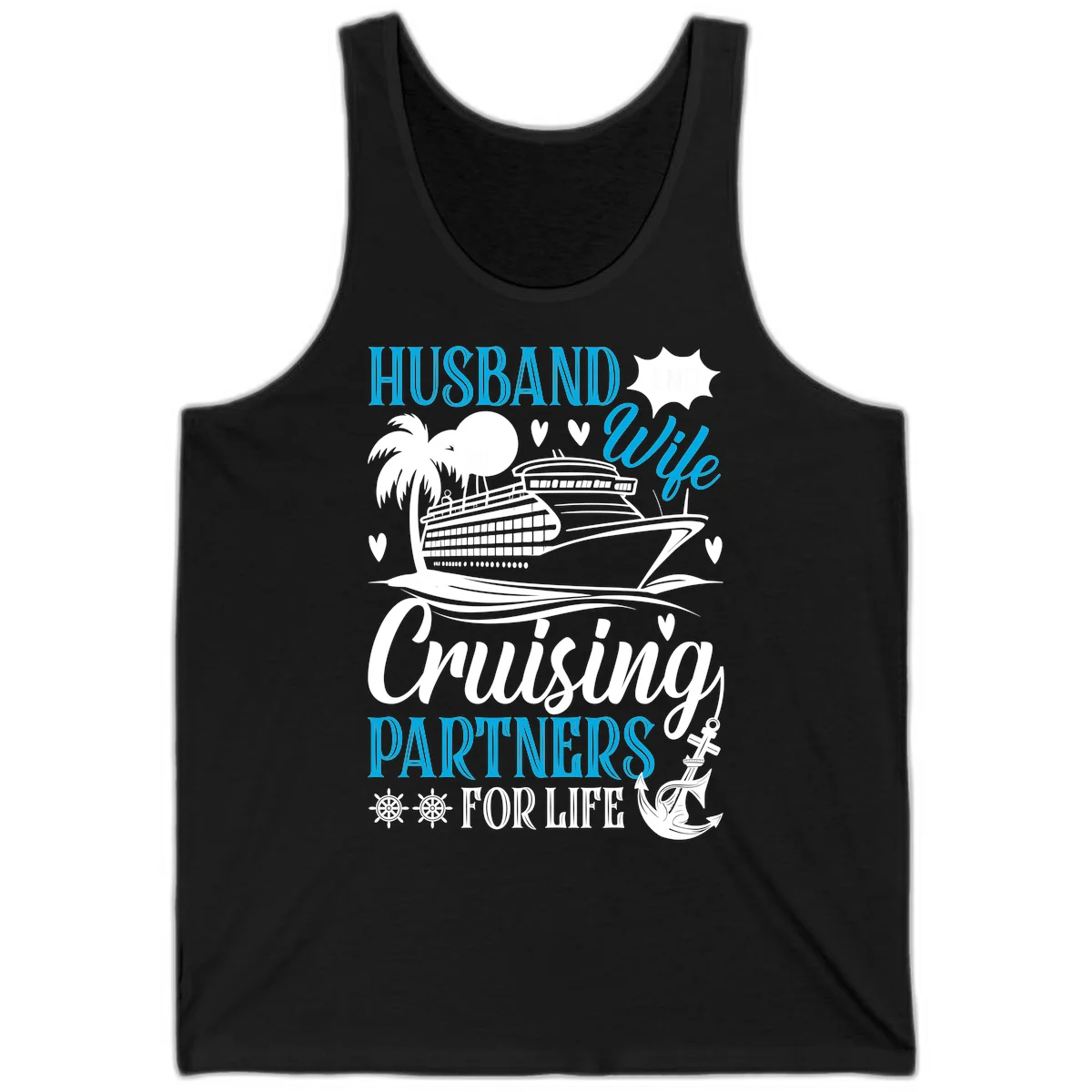 Husband and Wife Cruising Partners For Life Tank in Black