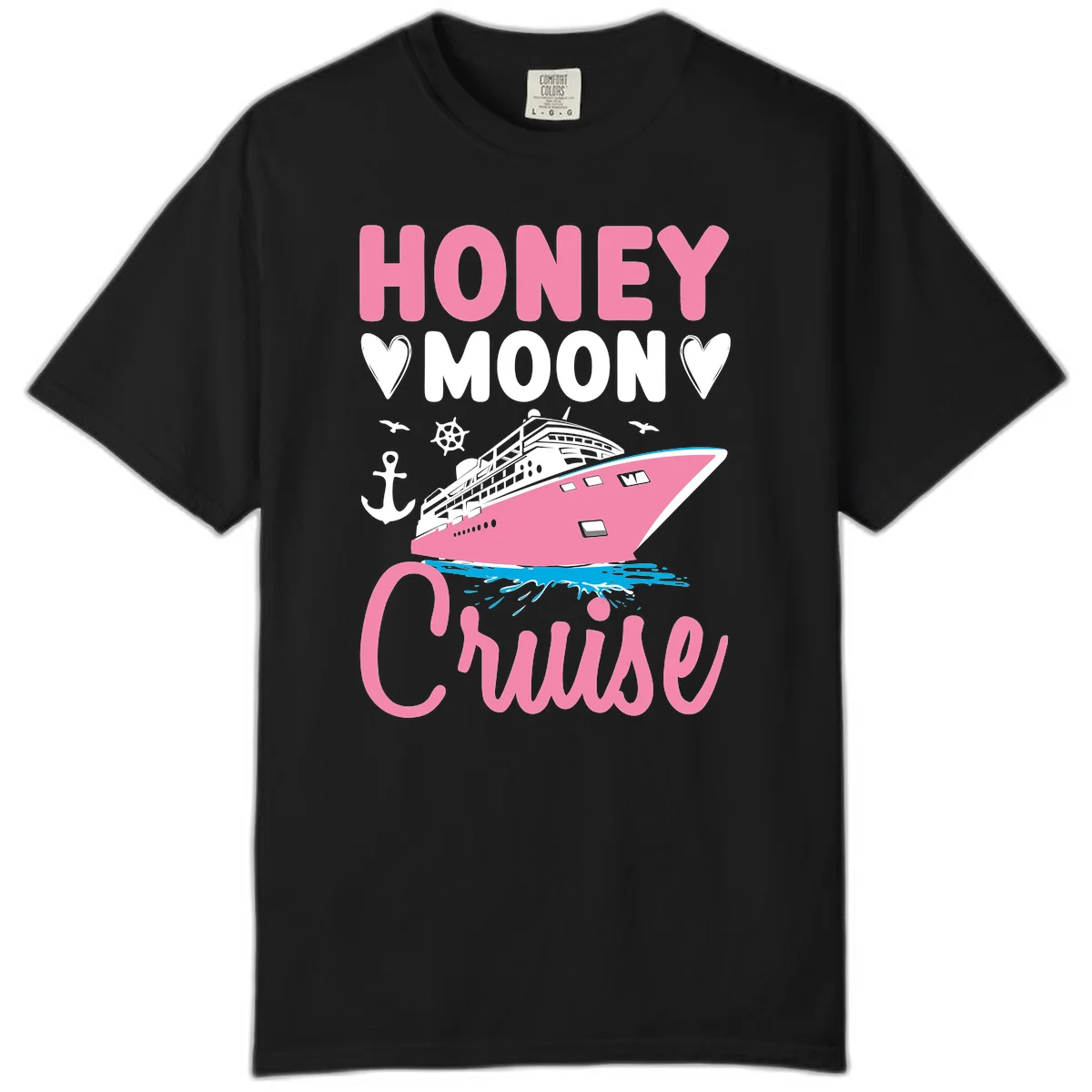 Honeymoon Cruise Comfort Colors T-Shirt in Black
