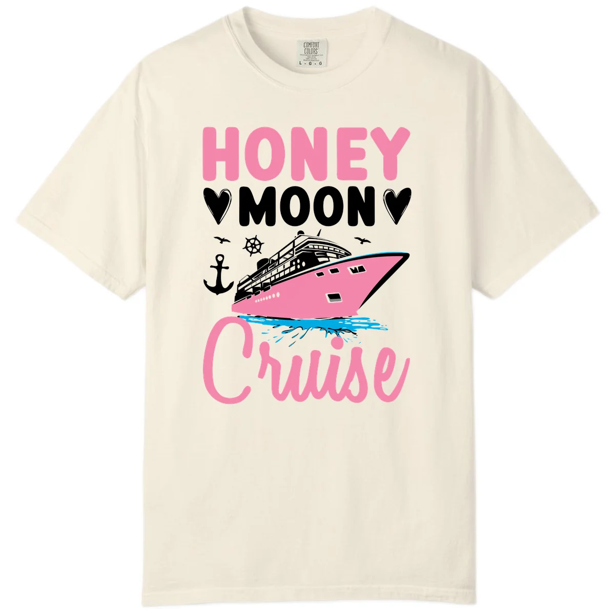 Honeymoon Cruise Comfort Colors T-Shirt in Ivory