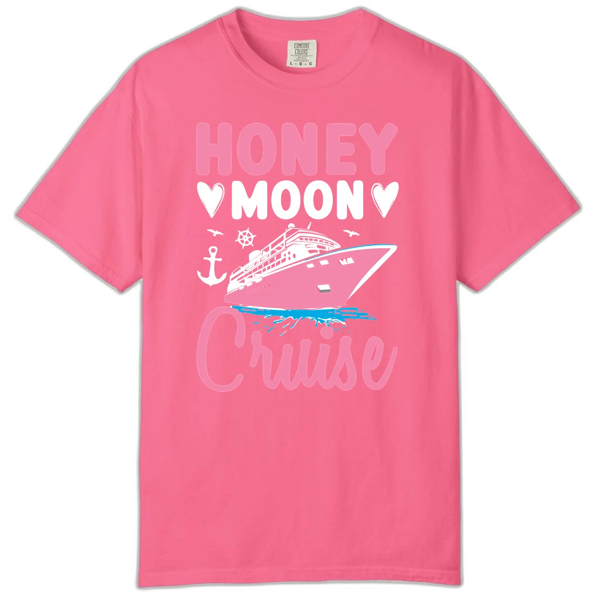 Honeymoon Cruise Comfort Colors T-Shirt in Crunchberry