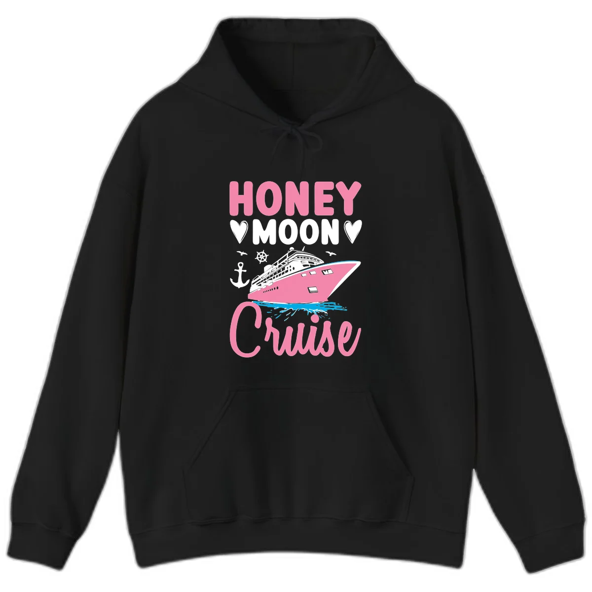 Honeymoon Cruise Hooded Sweatshirt in Black