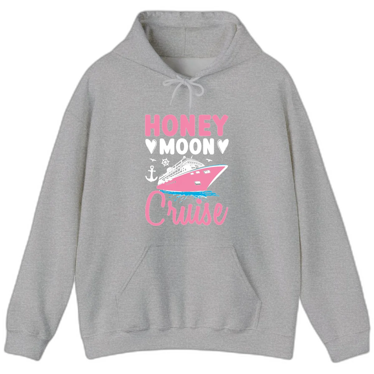 Honeymoon Cruise Hooded Sweatshirt in Sport Grey