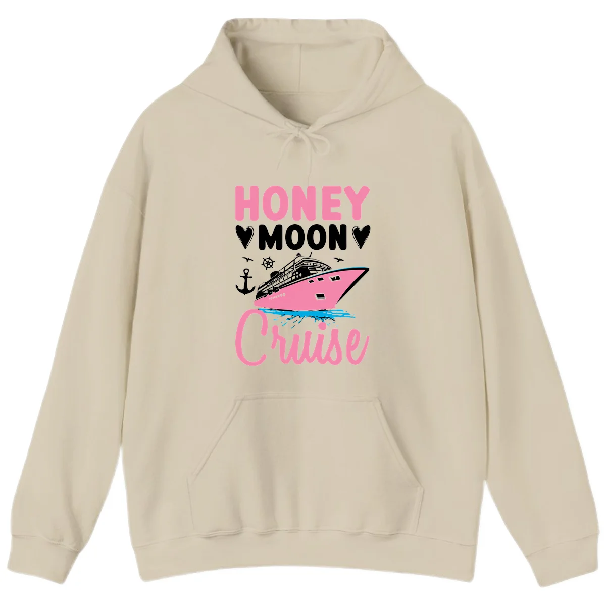 Honeymoon Cruise Hooded Sweatshirt in Sand