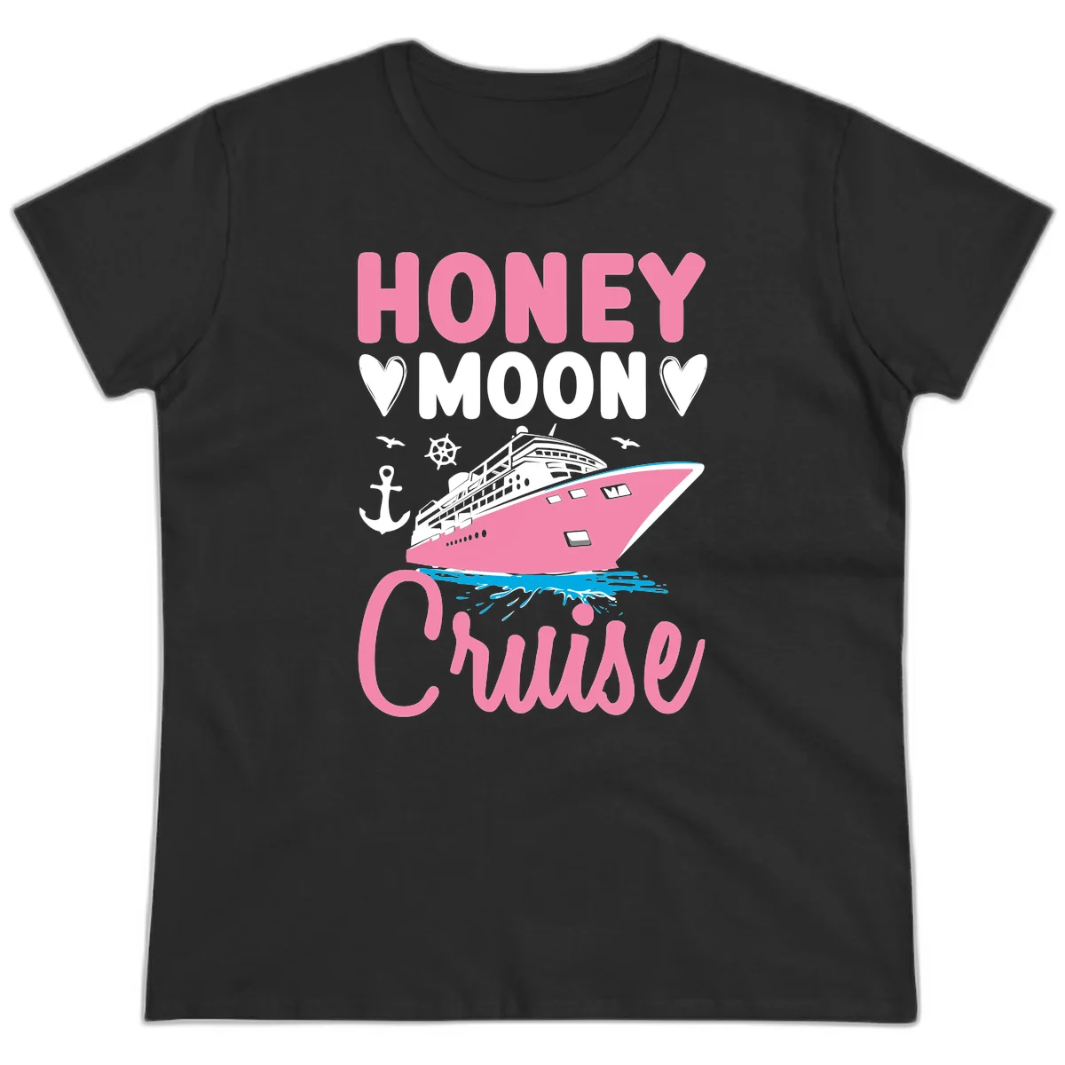 Honeymoon Cruise Ladies Fit T-Shirt in Black