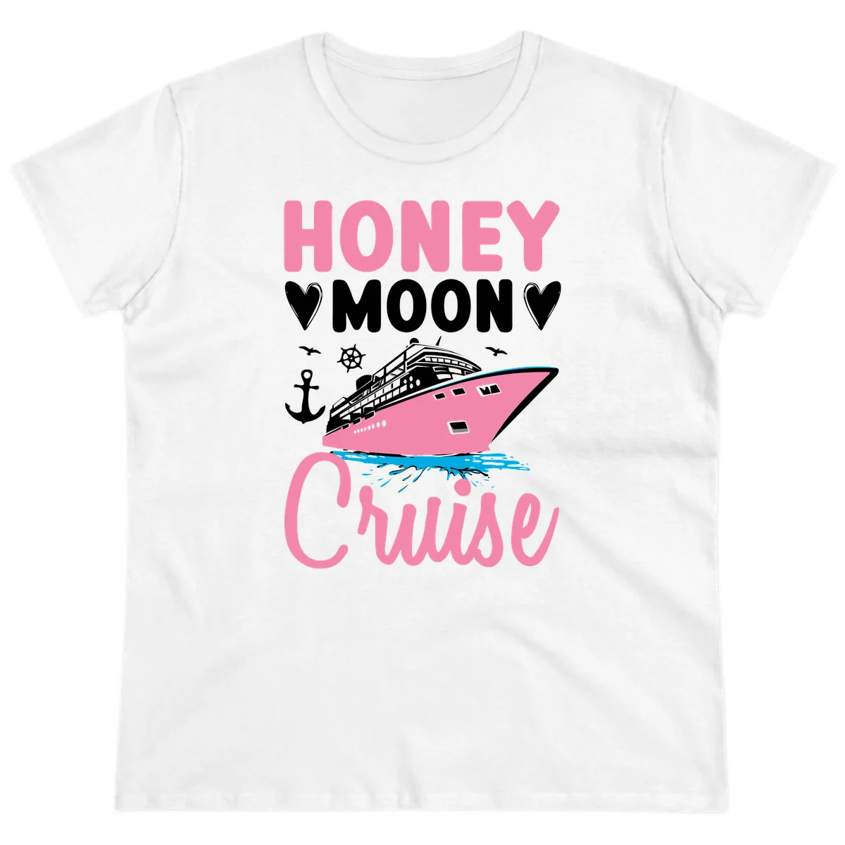 Honeymoon Cruise Ladies Fit T-Shirt in White