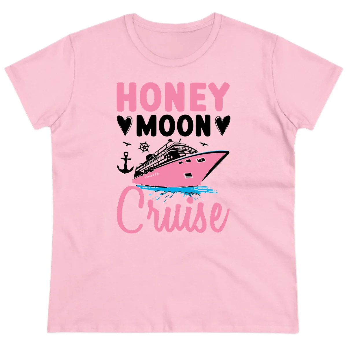 Honeymoon Cruise Ladies Fit T-Shirt in Light Pink