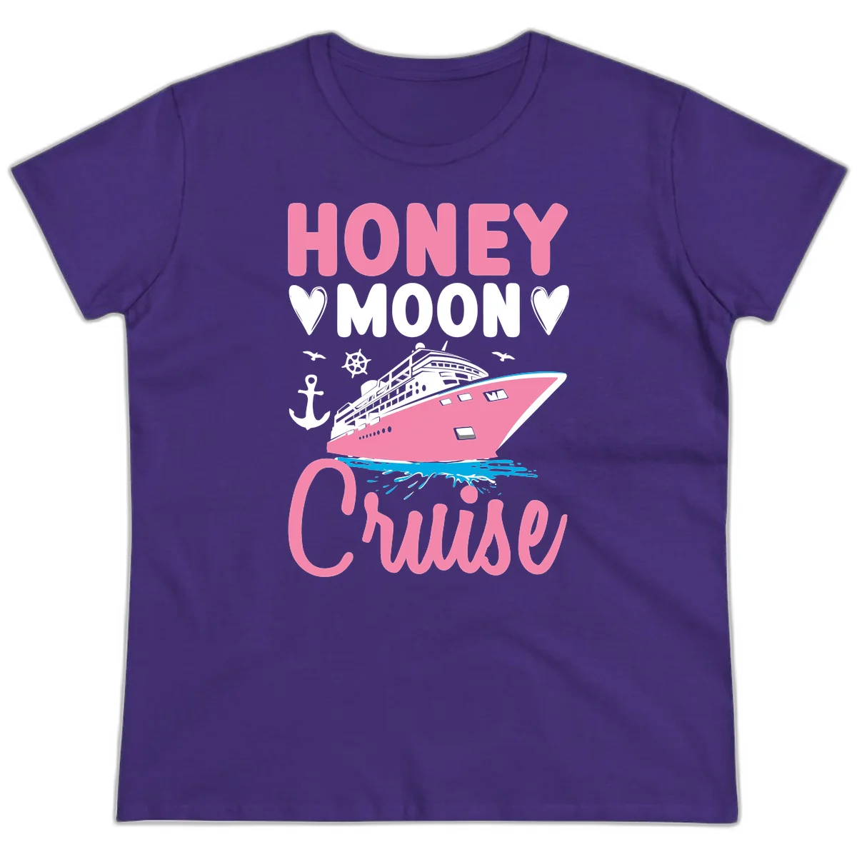 Honeymoon Cruise Ladies Fit T-Shirt in Purple