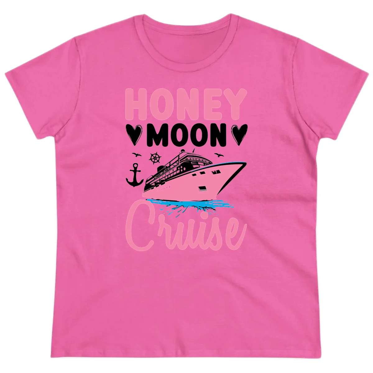 Honeymoon Cruise Ladies Fit T-Shirt in Azalea