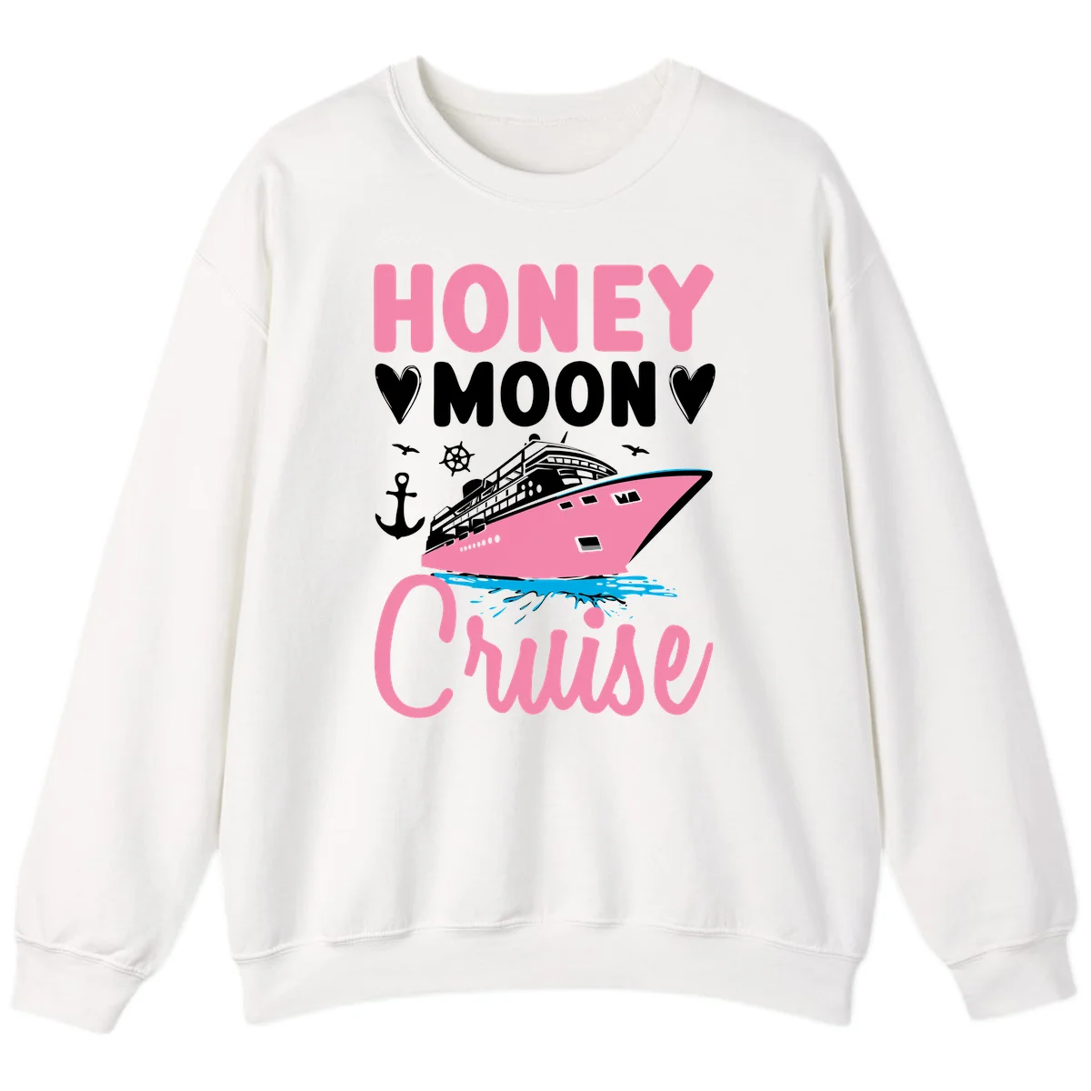 Honeymoon Cruise Crewneck Sweatshirt in White