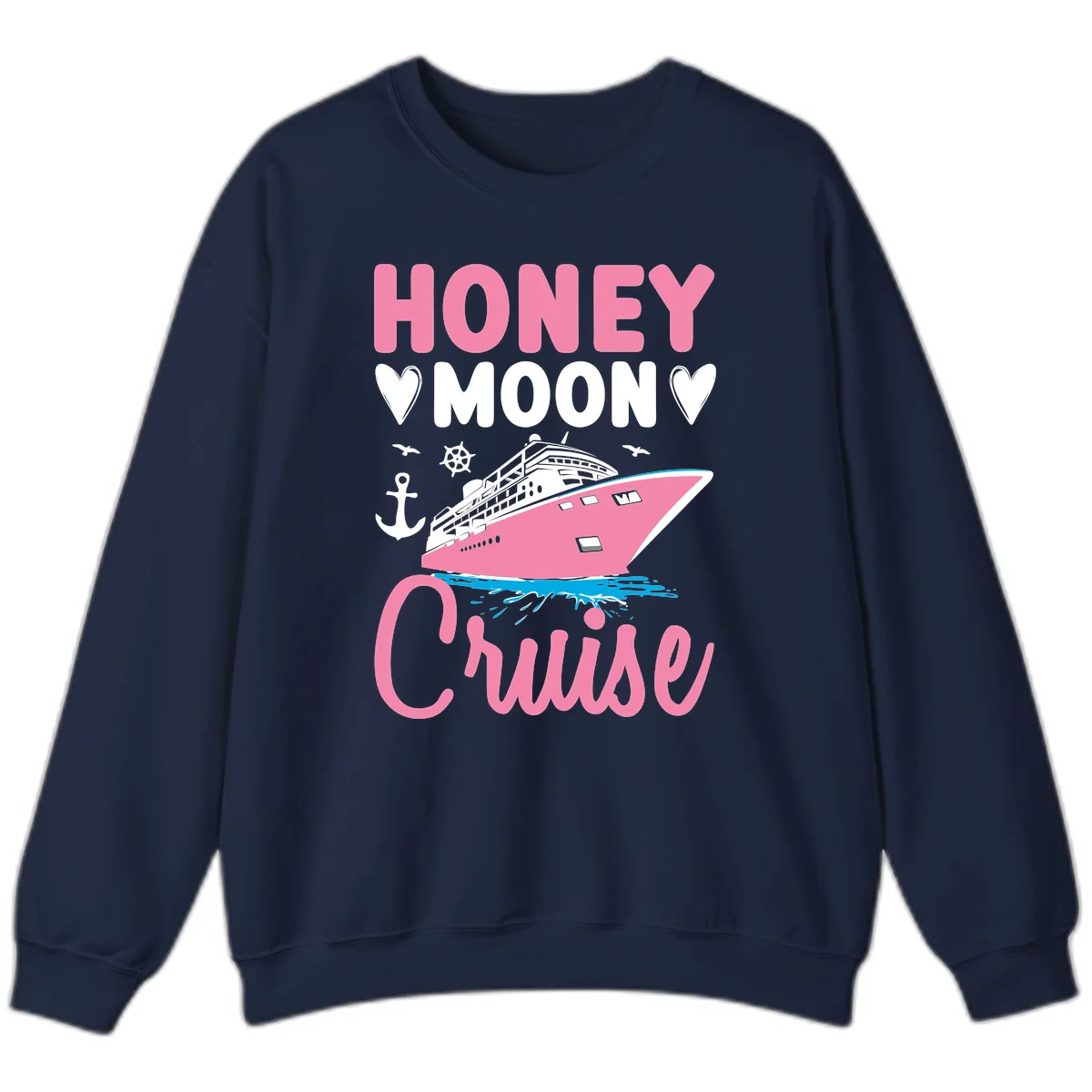 Honeymoon Cruise Crewneck Sweatshirt in Navy