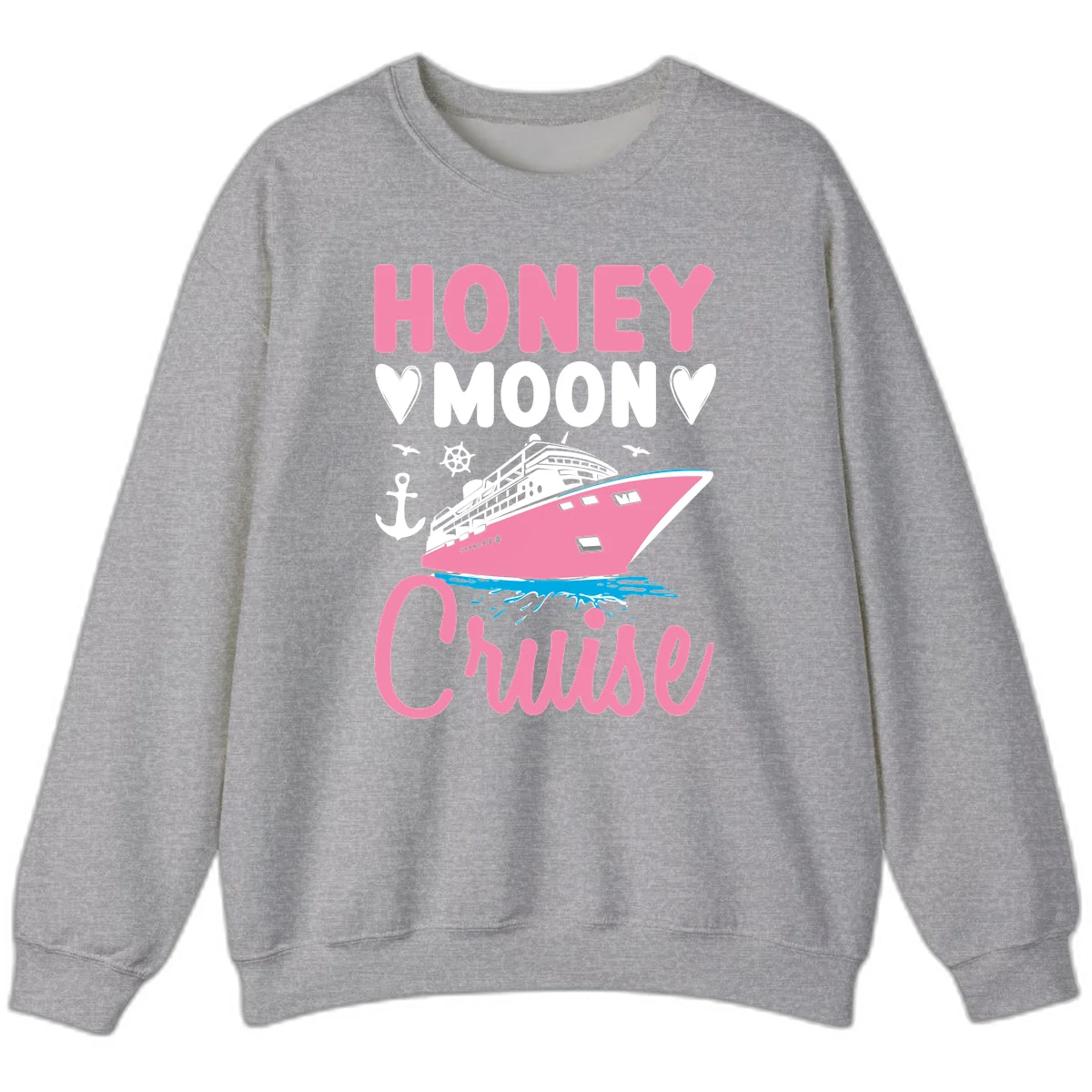 Honeymoon Cruise Crewneck Sweatshirt in Sport Grey