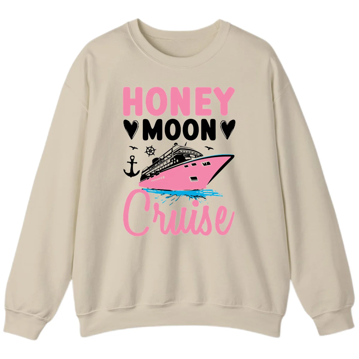 Honeymoon Cruise Crewneck Sweatshirt in Sand