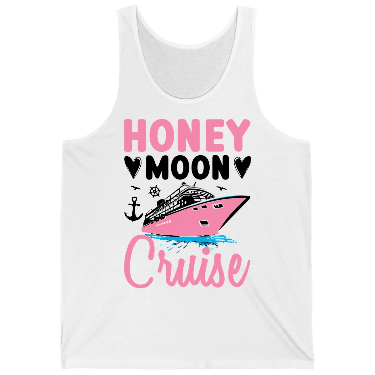 Honeymoon Cruise Unisex Tank Top in White