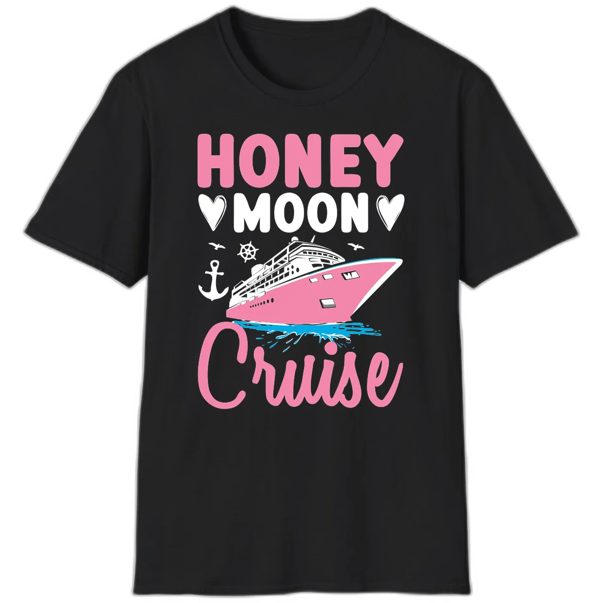 Honeymoon Cruise Ship Romantic Getaway T-Shirt in Black