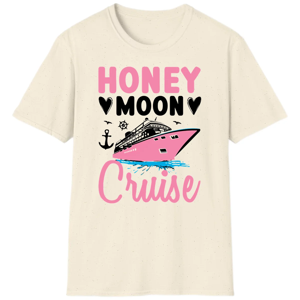 Honeymoon Cruise Ship Romantic Getaway T-Shirt in Natural