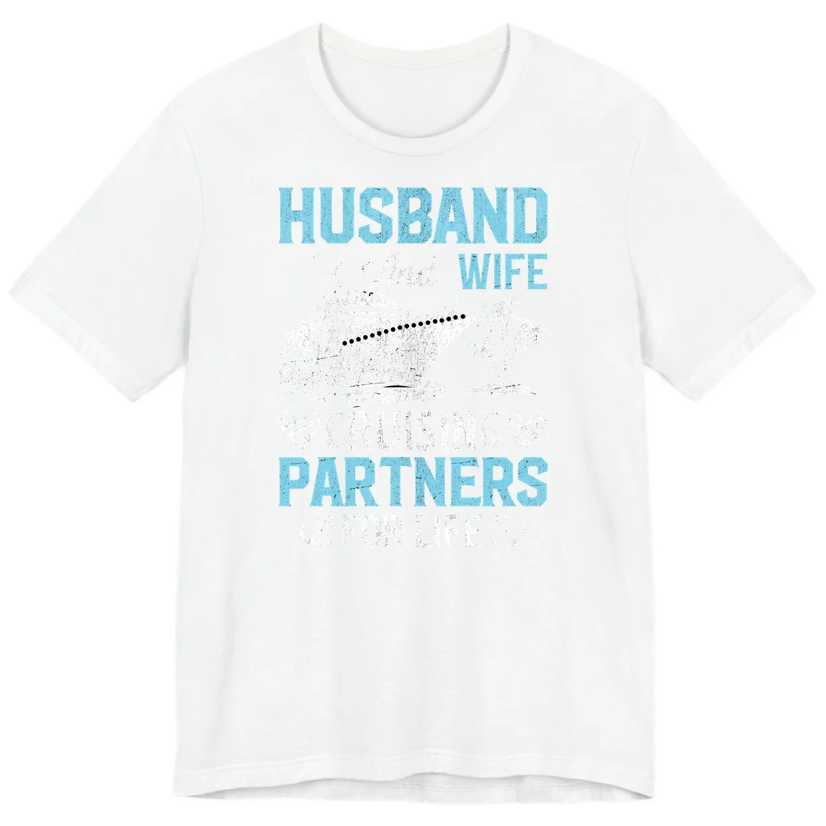 Husband And Wife Cruising Partners For Life Premium T-Shirt in White