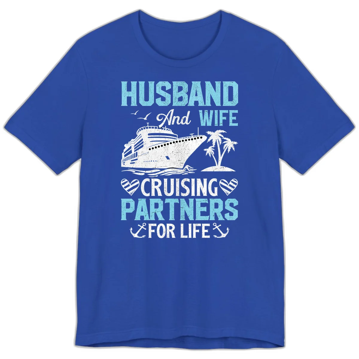 Husband And Wife Cruising Partners For Life Premium T-Shirt in True Royal