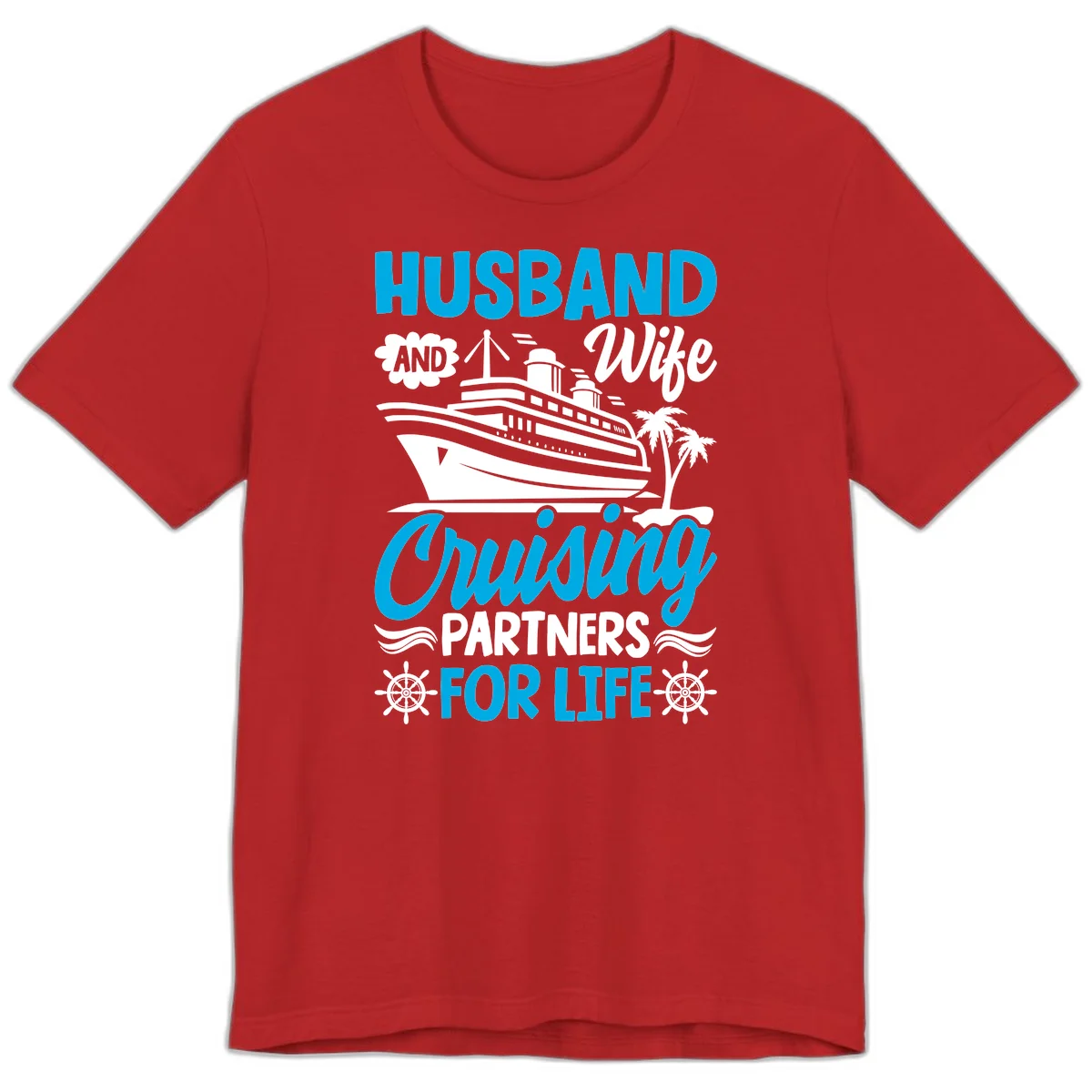 Husband And Wife Cruising Partners For Life Premium T-Shirt in Red