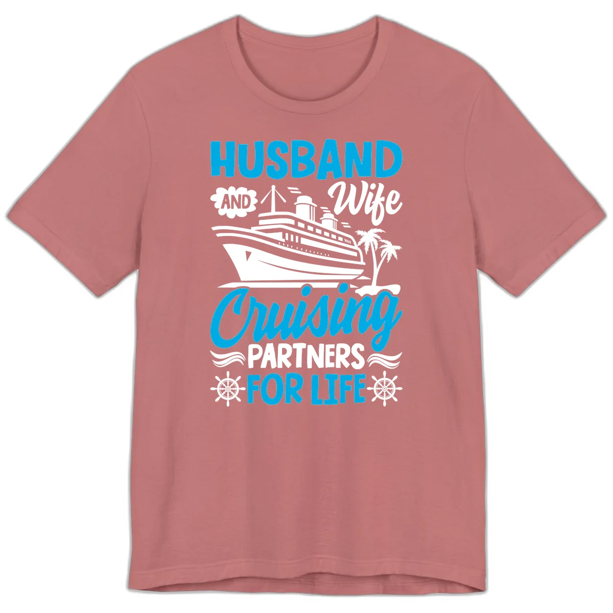 Husband And Wife Cruising Partners For Life Premium T-Shirt in Mauve