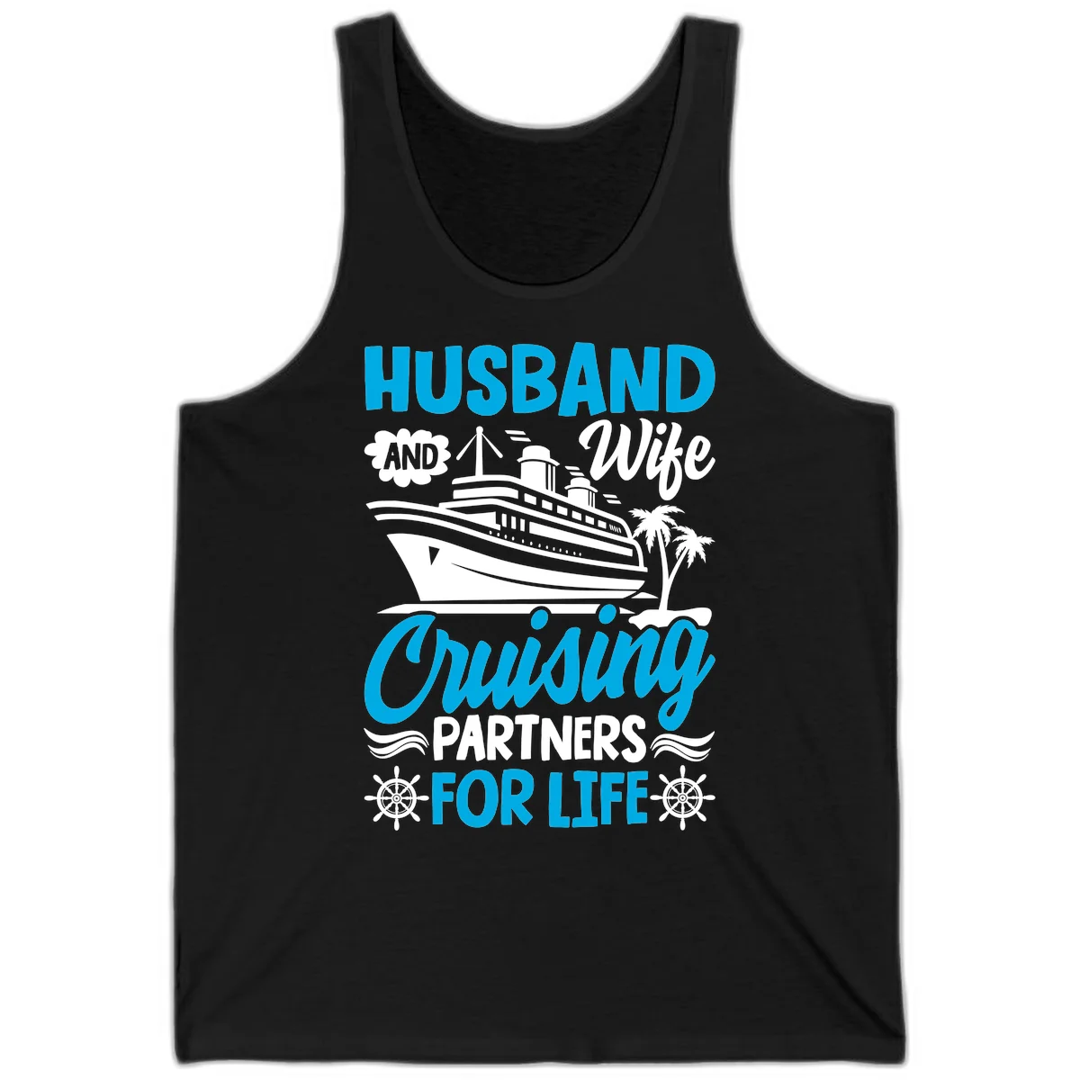 Husband And Wife Cruising Partners For Life Tank in Black