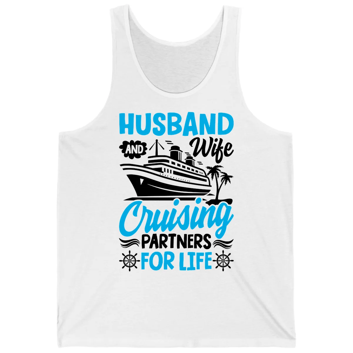 Husband And Wife Cruising Partners For Life Tank in White