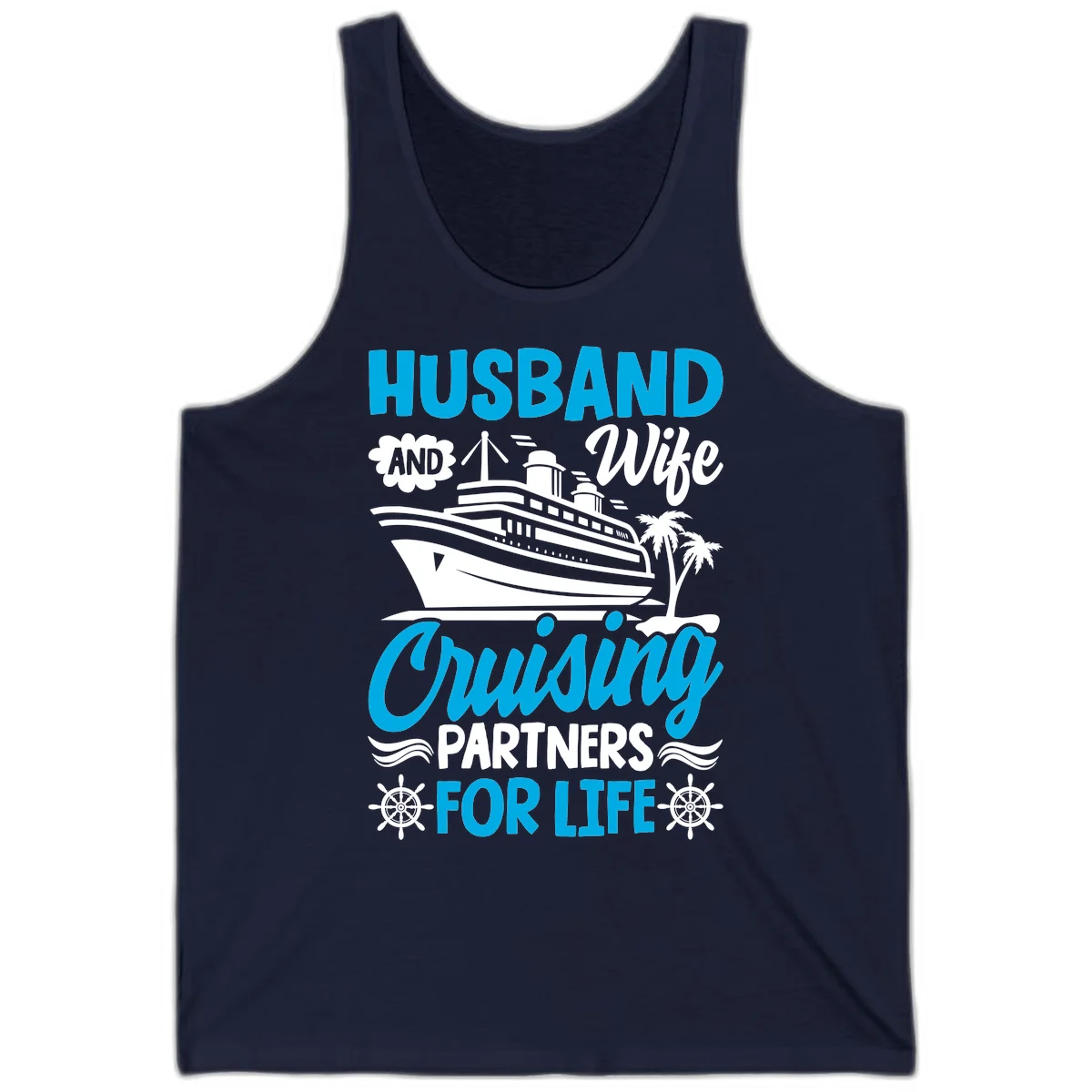 Husband And Wife Cruising Partners For Life Tank in Navy