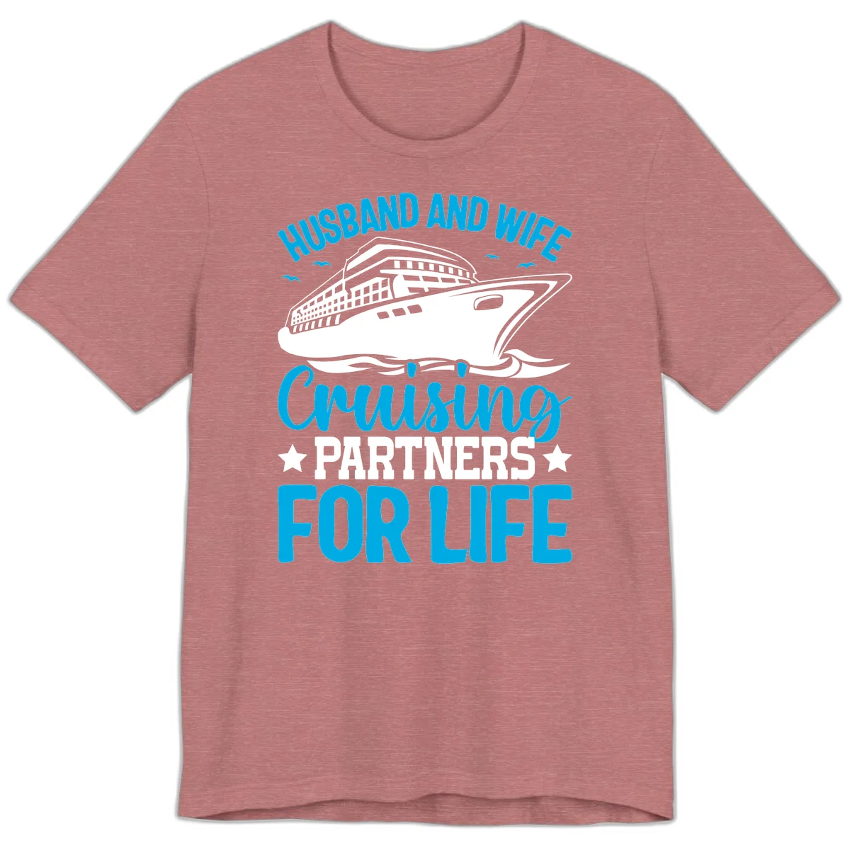Husband And Wife Cruising Partners For Life Premium T-Shirt in Heather Mauve