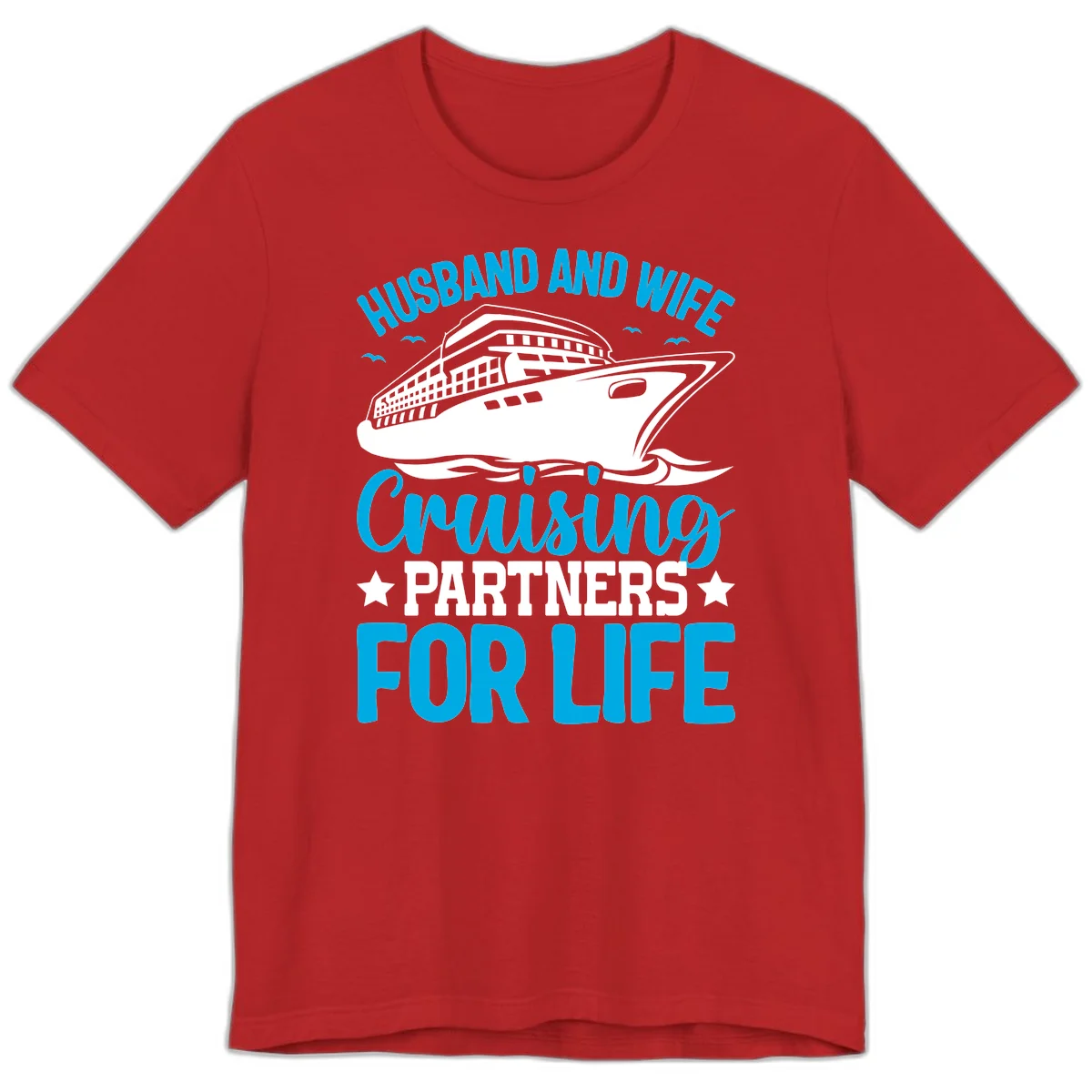 Husband And Wife Cruising Partners For Life Premium T-Shirt in Red