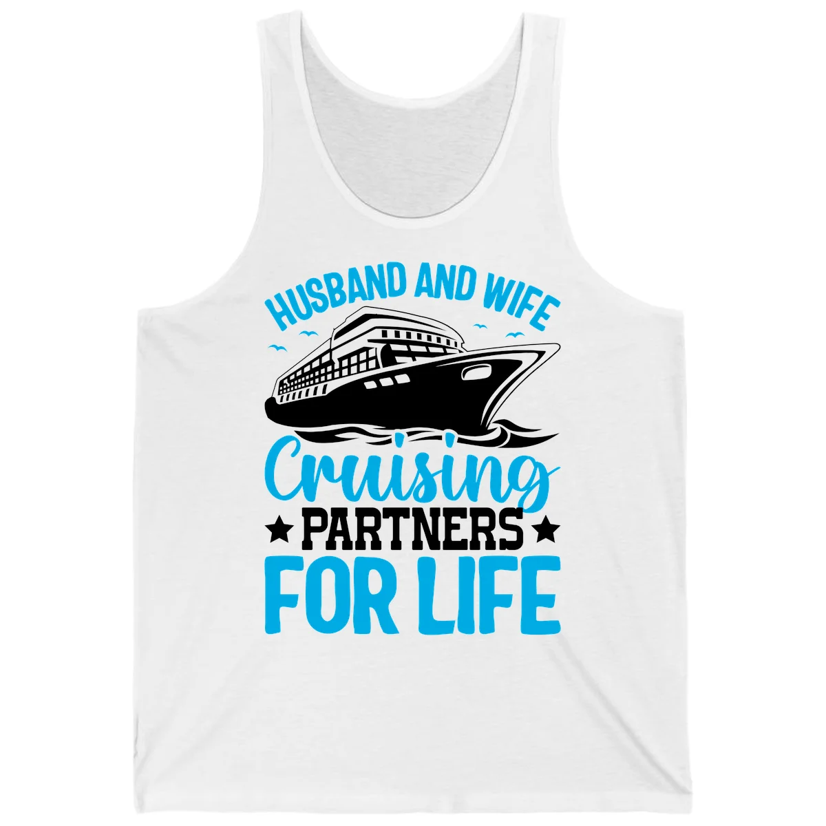 Husband And Wife Cruising Partners For Life Tank in White