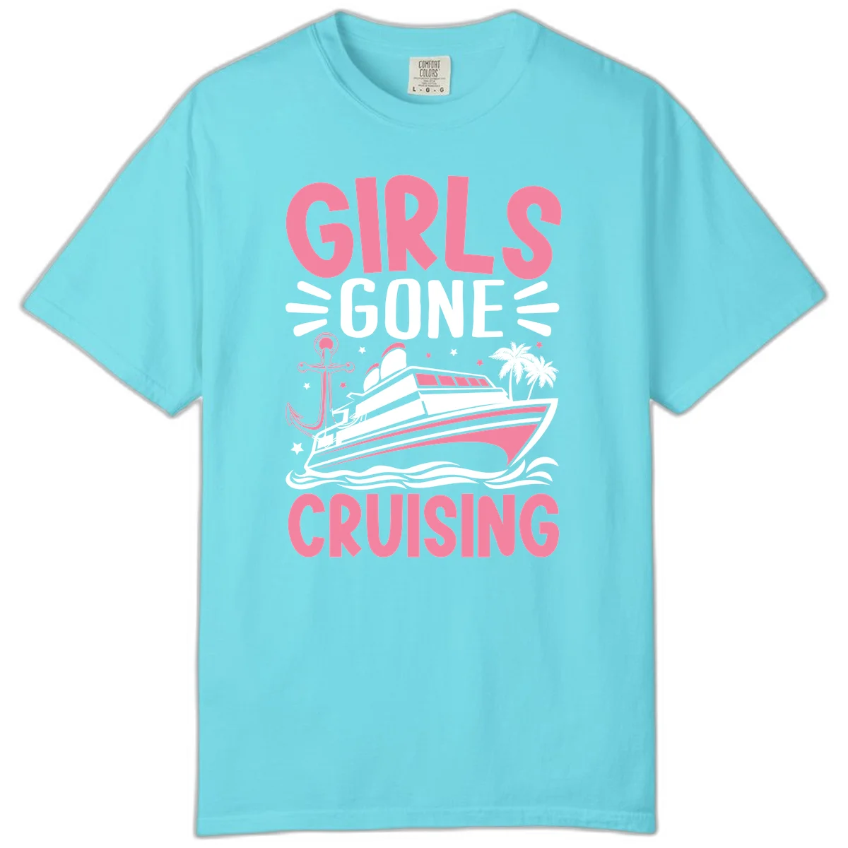 Girls Gone Cruising Comfort Color T-Shirt in Lagoon Blue