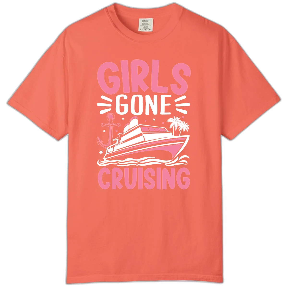 Girls Gone Cruising Comfort Color T-Shirt in Bright Salmon