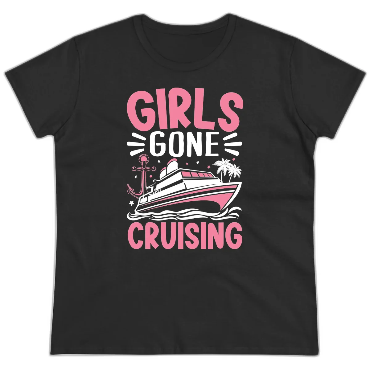 Girls Gone Cruising Ladies Tee in Black