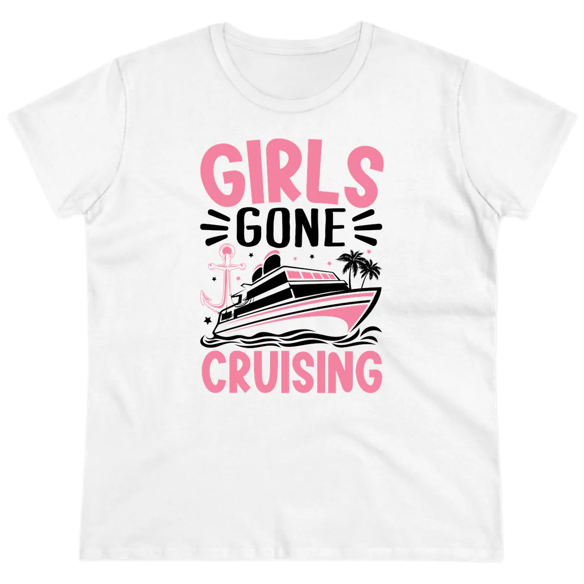 Girls Gone Cruising Ladies Tee in White