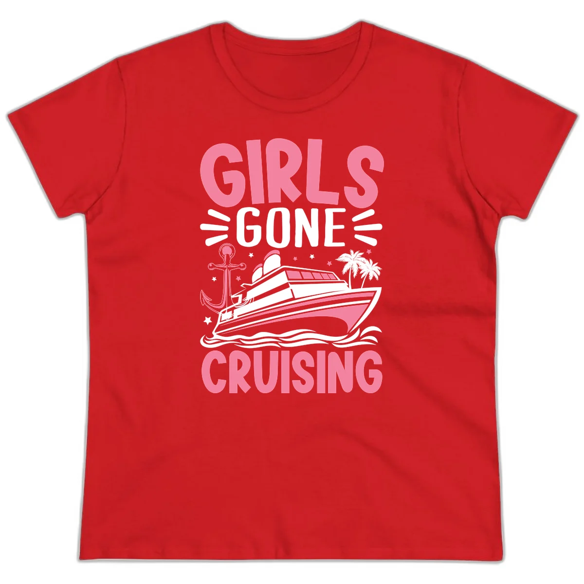 Girls Gone Cruising Ladies Tee in Red