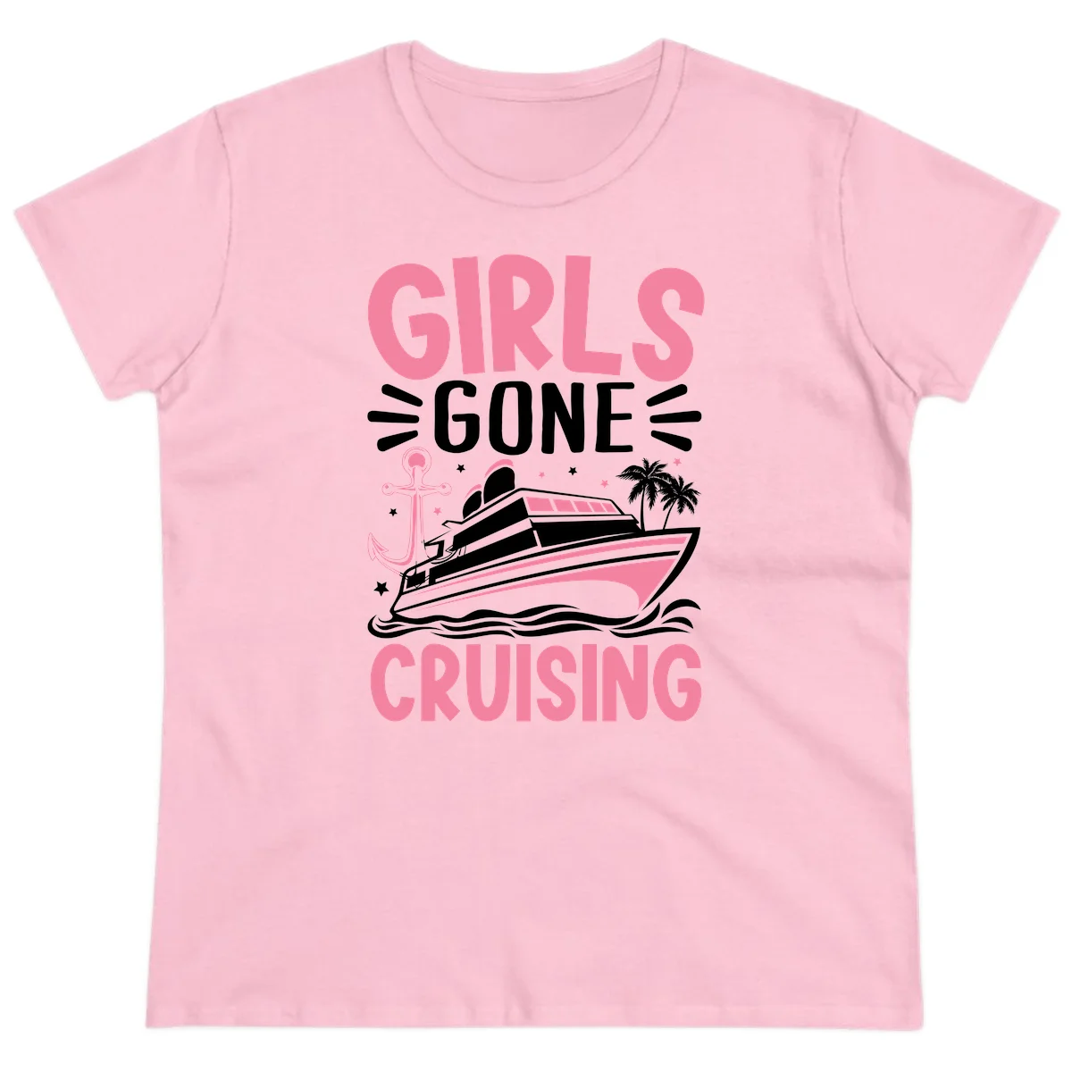 Girls Gone Cruising Ladies Tee in Light Pink