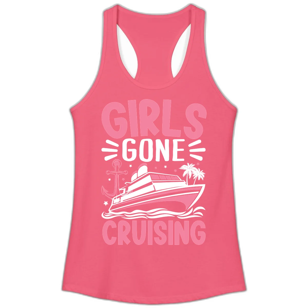 Girls Gone Cruising Ladies Tank in Hot Pink