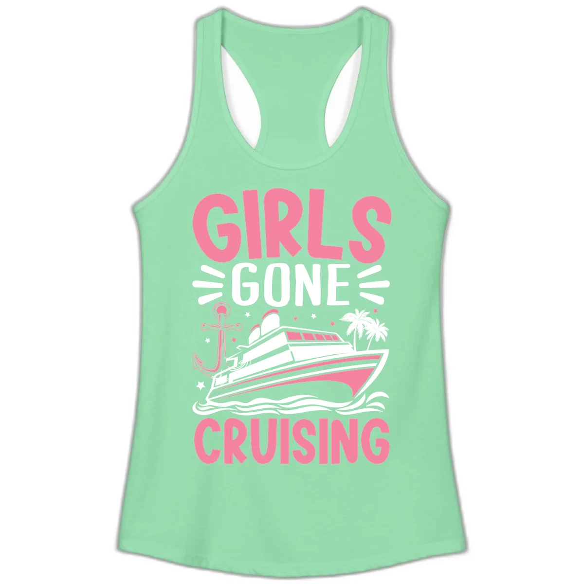 Girls Gone Cruising Ladies Tank in Solid Mint